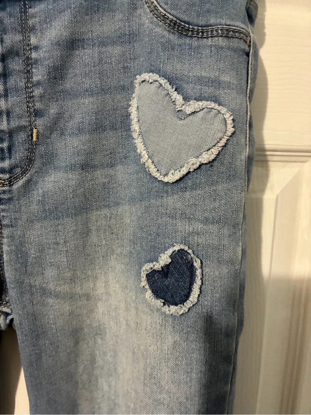 wonder nation Light Blue Heart Patch Flare Jeans